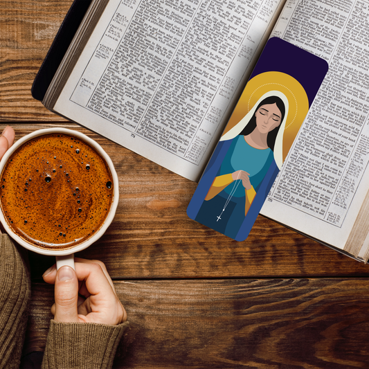 Our Lady of the Rosary Catholic Bookmark | Handcrafted | Pine Tree Catholic