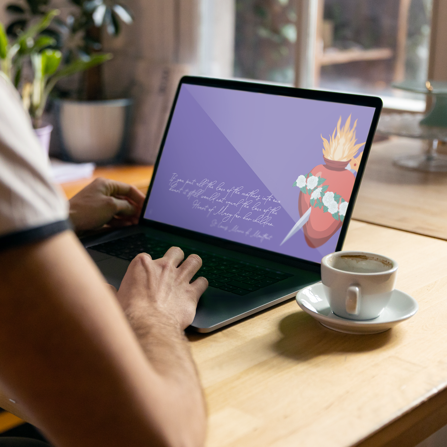 Immaculate Heart Computer Digital Wallpaper Bundle | Catholic Device Backgrounds | Modern Religious Art