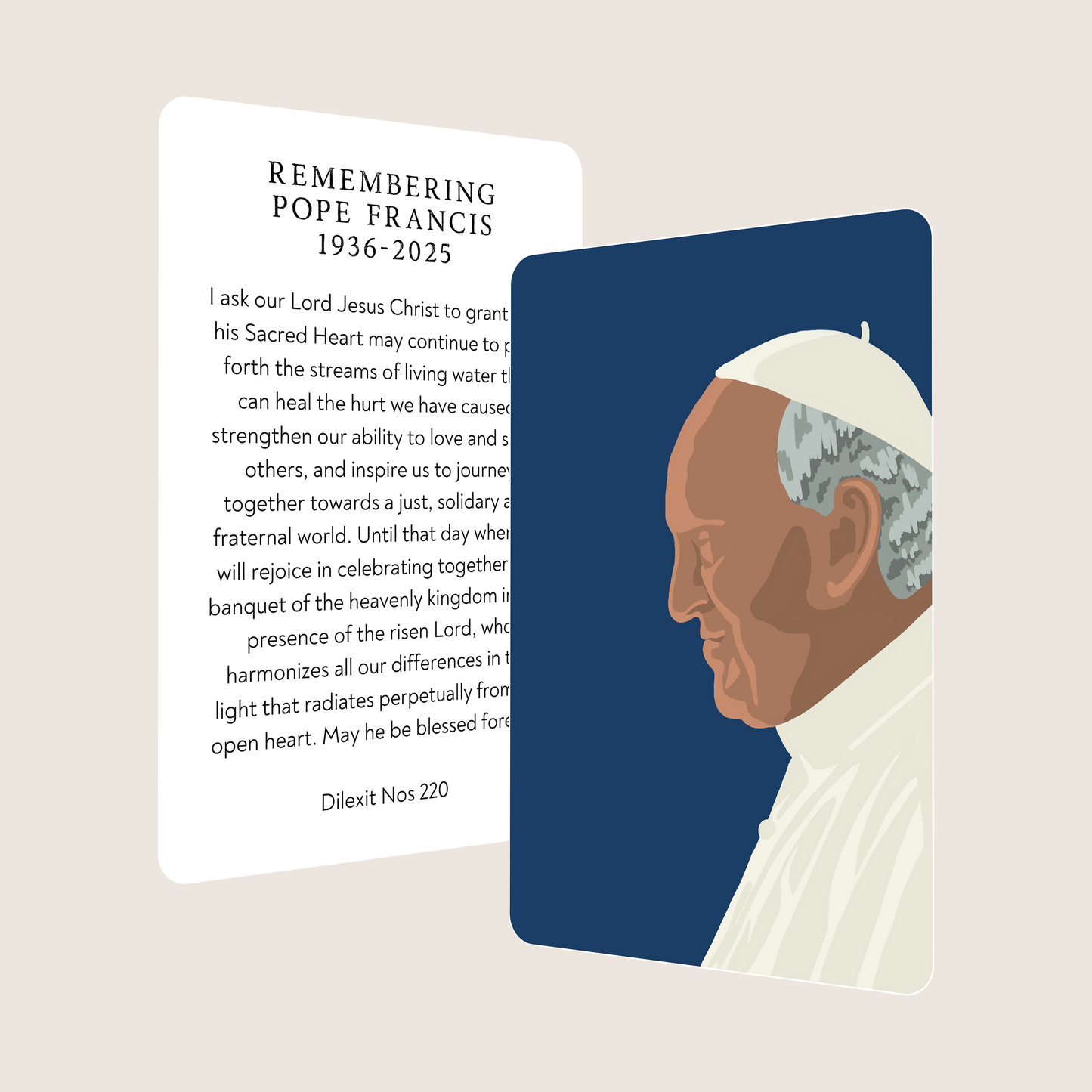 Pope Francis Premium Prayer Card