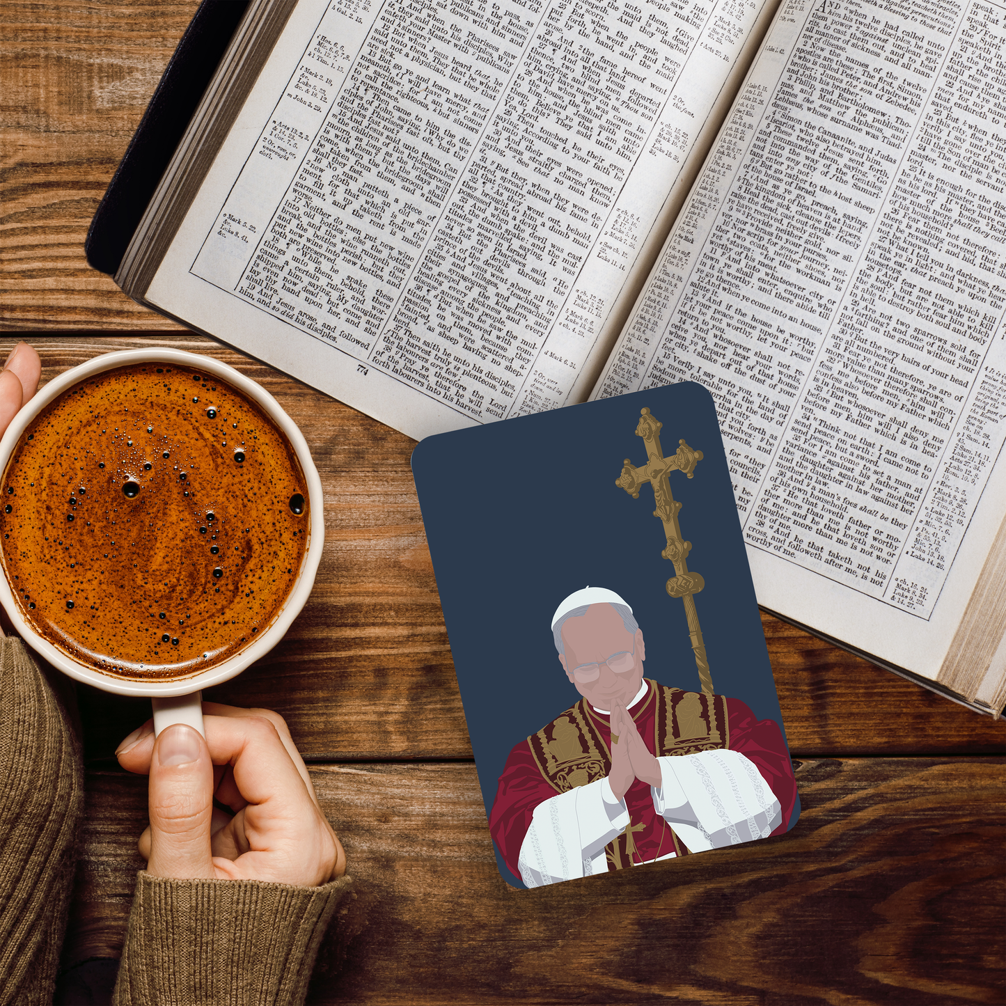 Pope Leo XIV Premium Prayer Card