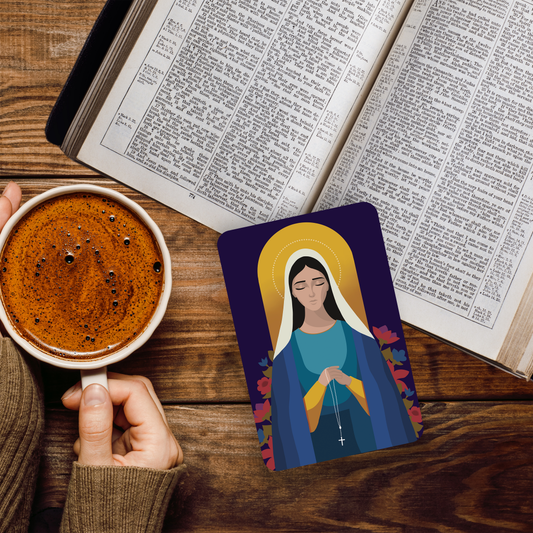 Our Lady of the Rosary Catholic Prayer Card | Holy Card | Pine Tree Catholic