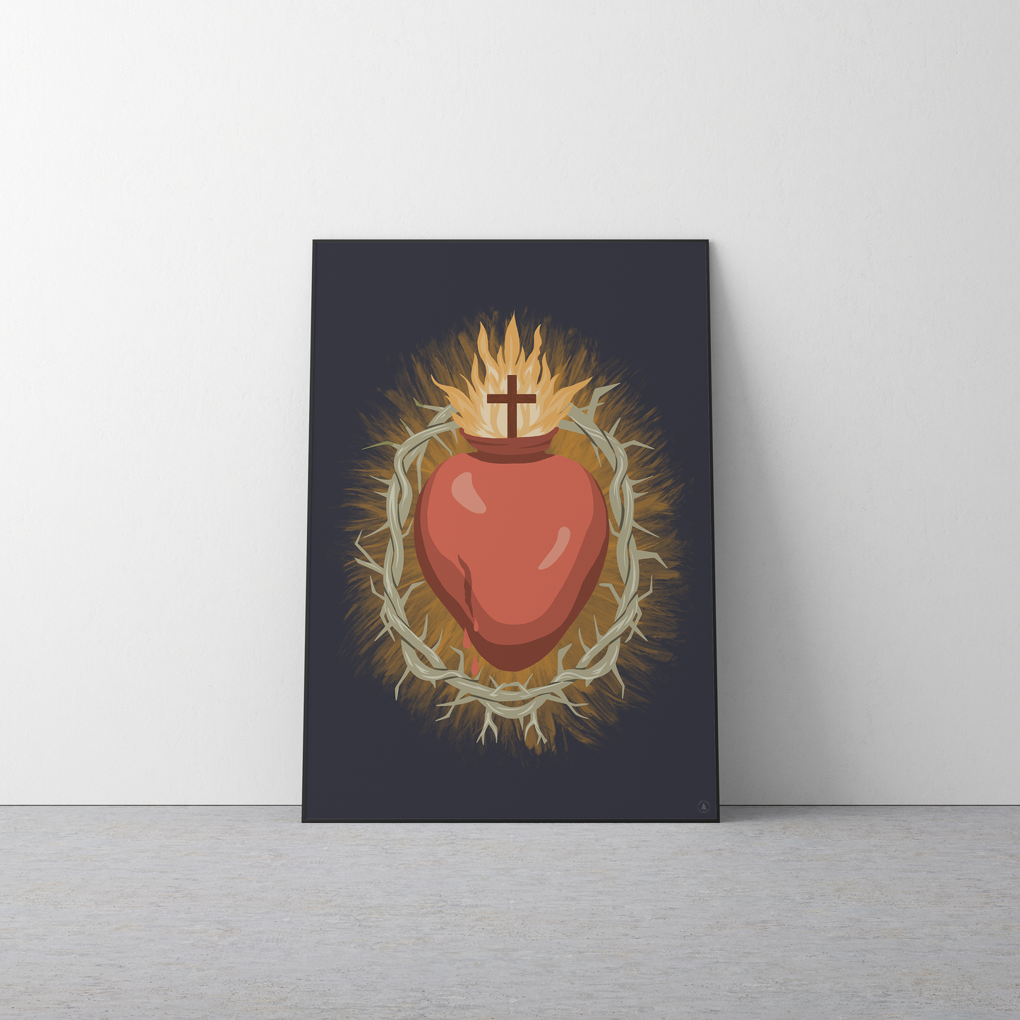 Sacred Heart Digital Art Print Download | Modern Catholic Wall Art