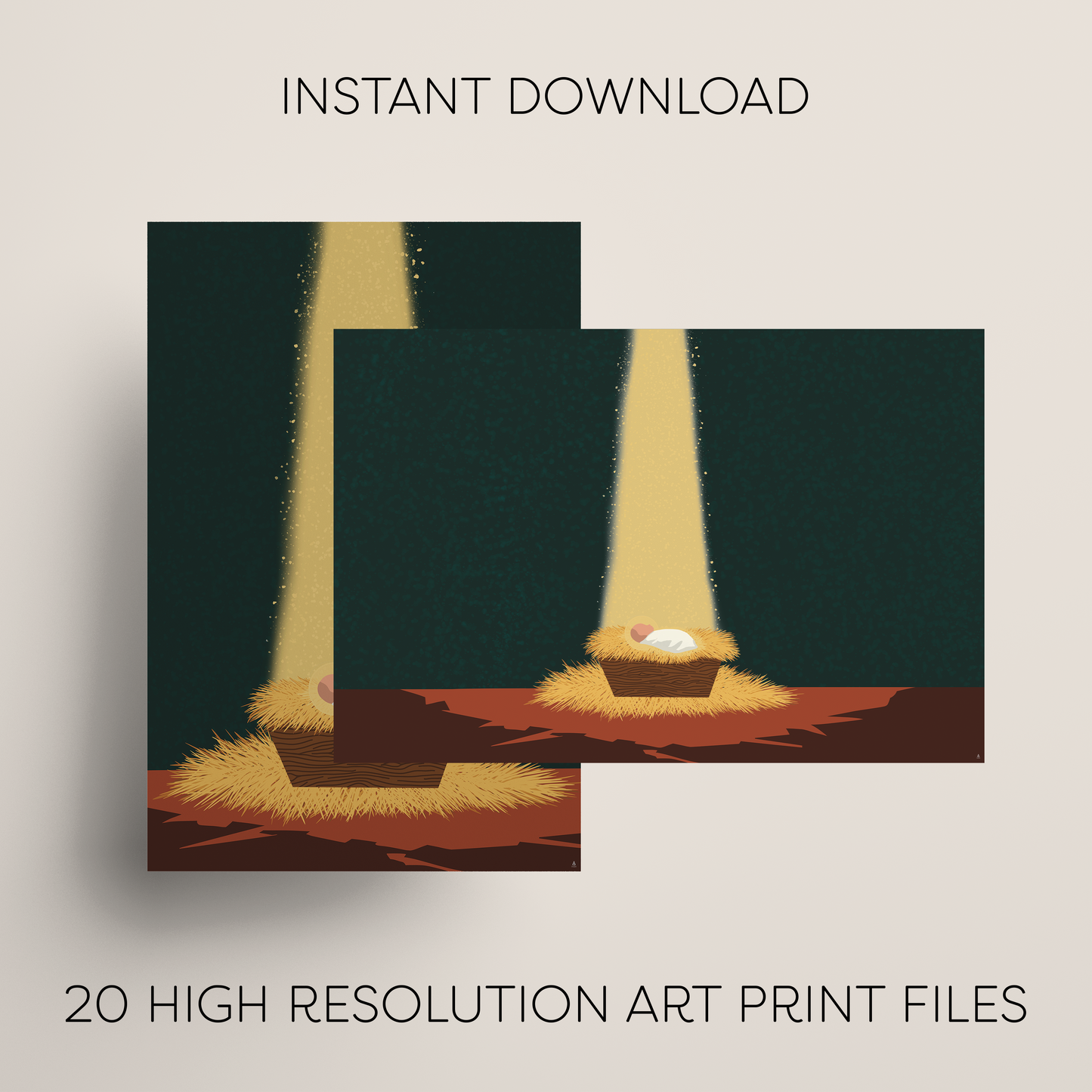 O Holy Night Printable Art Bundle | Catholic Digital Download | Multiple Sizes PNG & JPG
