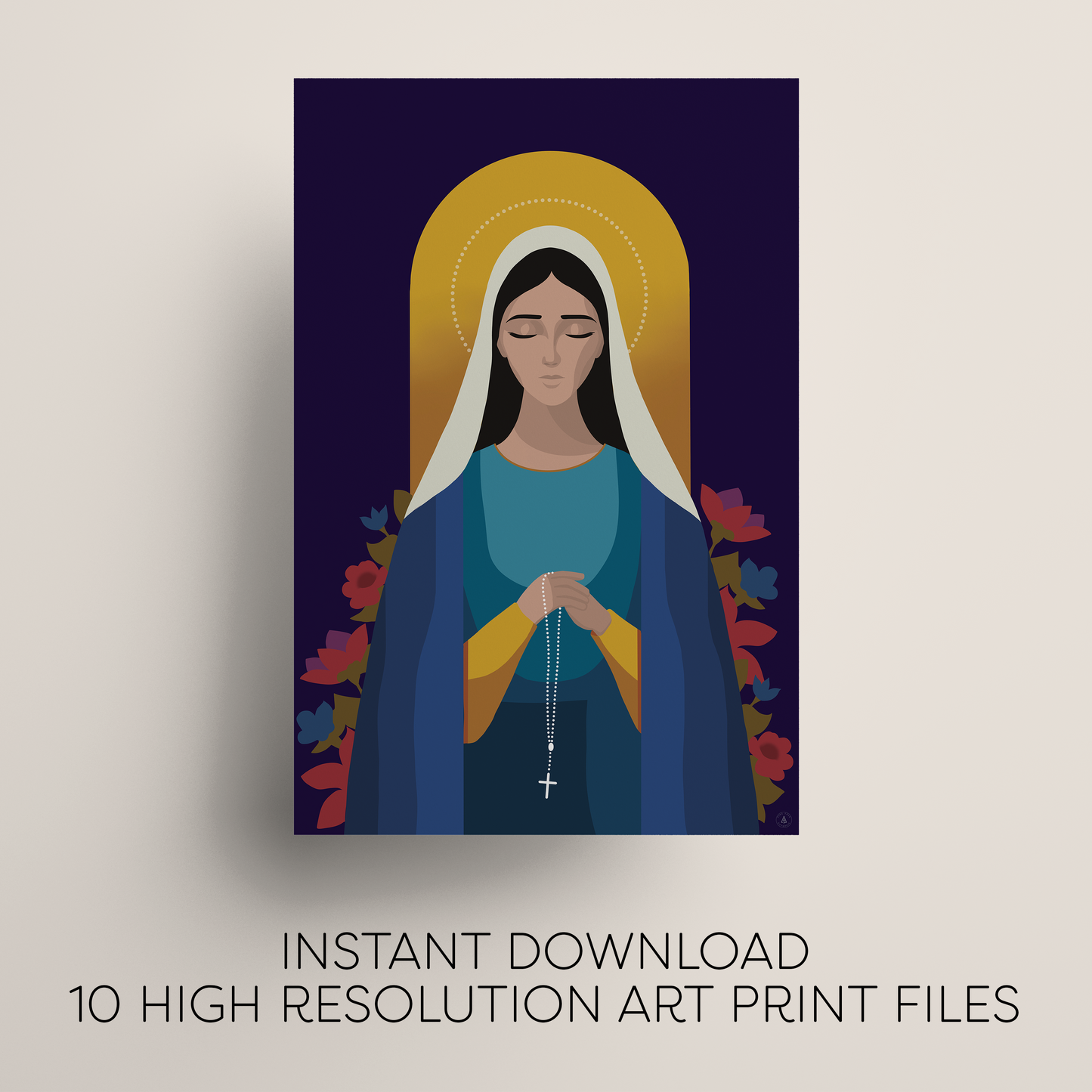 Our Lady of the Rosary Printable Art Bundle | Catholic Digital Download | Multiple Sizes PNG & JPG