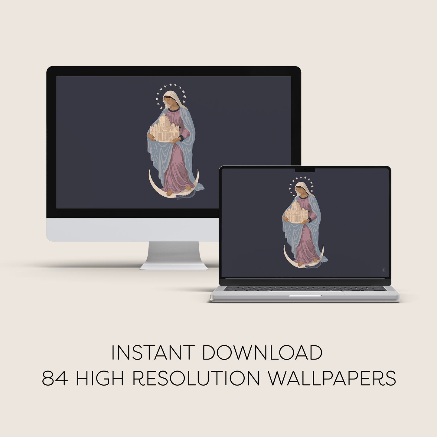 Blessed Virgin Mary Computer Digital Wallpaper Bundle