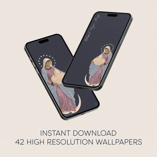 Blessed Virgin Mary Phone Digital Wallpaper Bundle