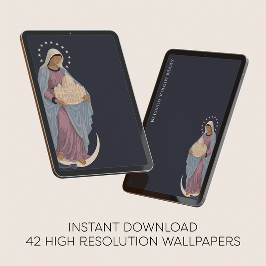 Blessed Virgin Mary Tablet Digital Wallpaper Bundle