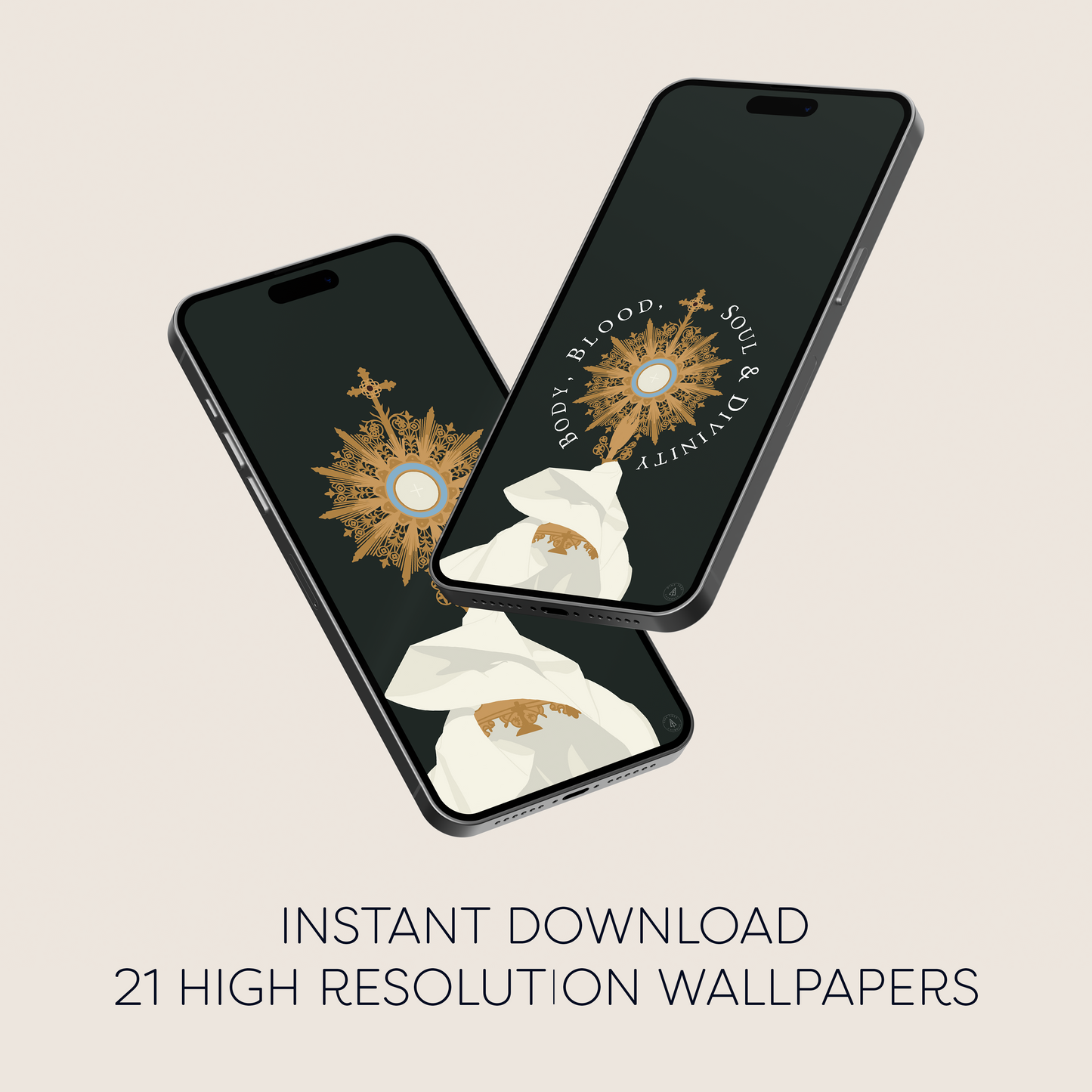 Eucharist Phone Wallpaper | Catholic Digital Download | Multiple Layouts