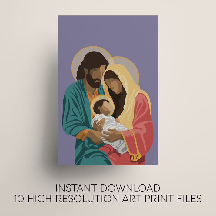 Holy Family Art Print | Digital Download – Pine Tree Catholic