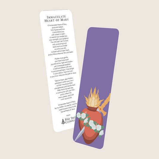 Immaculate Heart Premium Bookmark with Catholic Prayer | For Devotion & Reflection