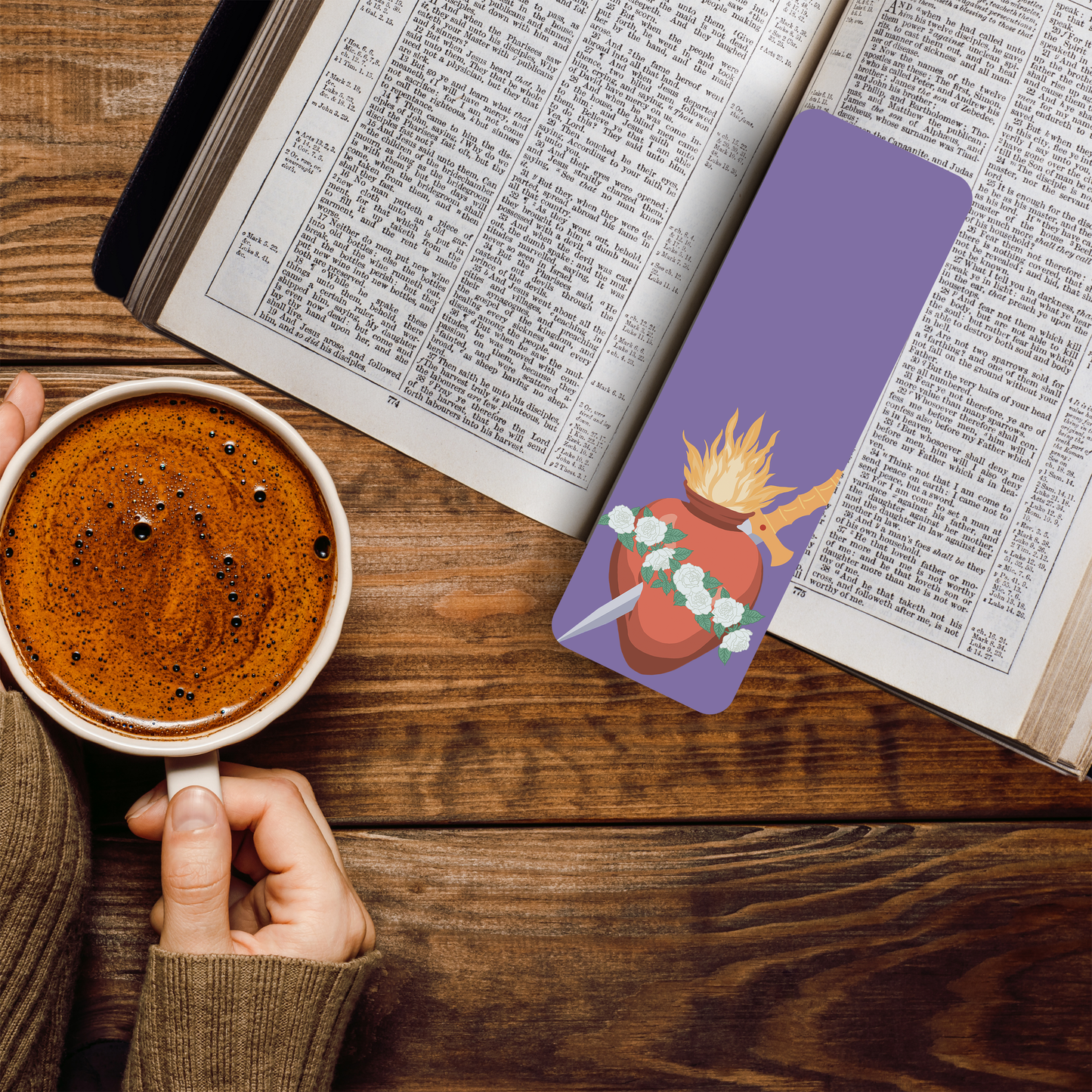 Immaculate Heart Premium Bookmark with Catholic Prayer | For Devotion & Reflection