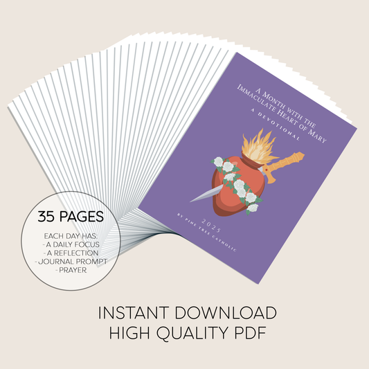Immaculate Heart Devotional | 30-Day Catholic Journal with Daily Prayers, Reflection & Prompts | Digital Download