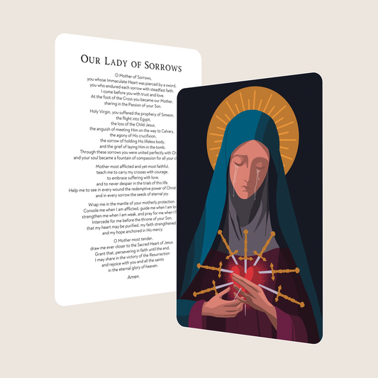 Our Lady of Sorrows Prayer Card