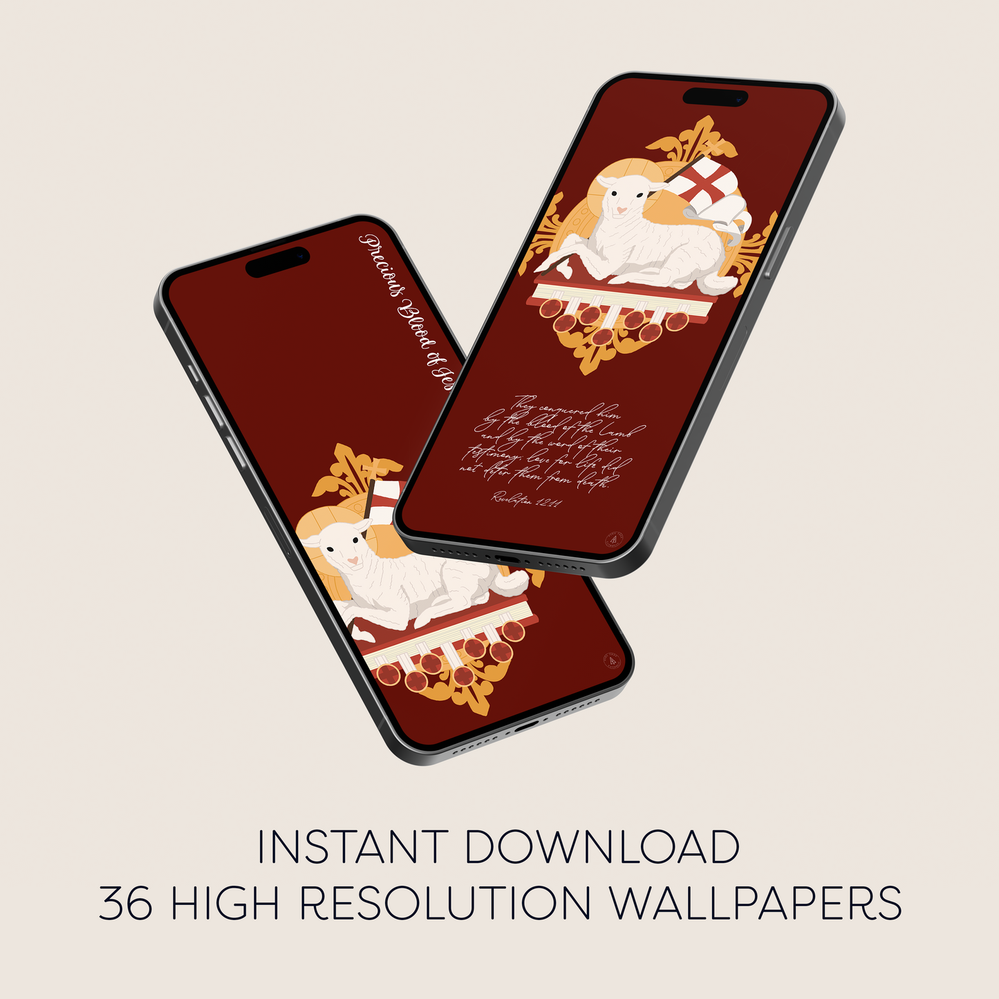 Precious Blood of Jesus Phone Digital Wallpaper Bundle