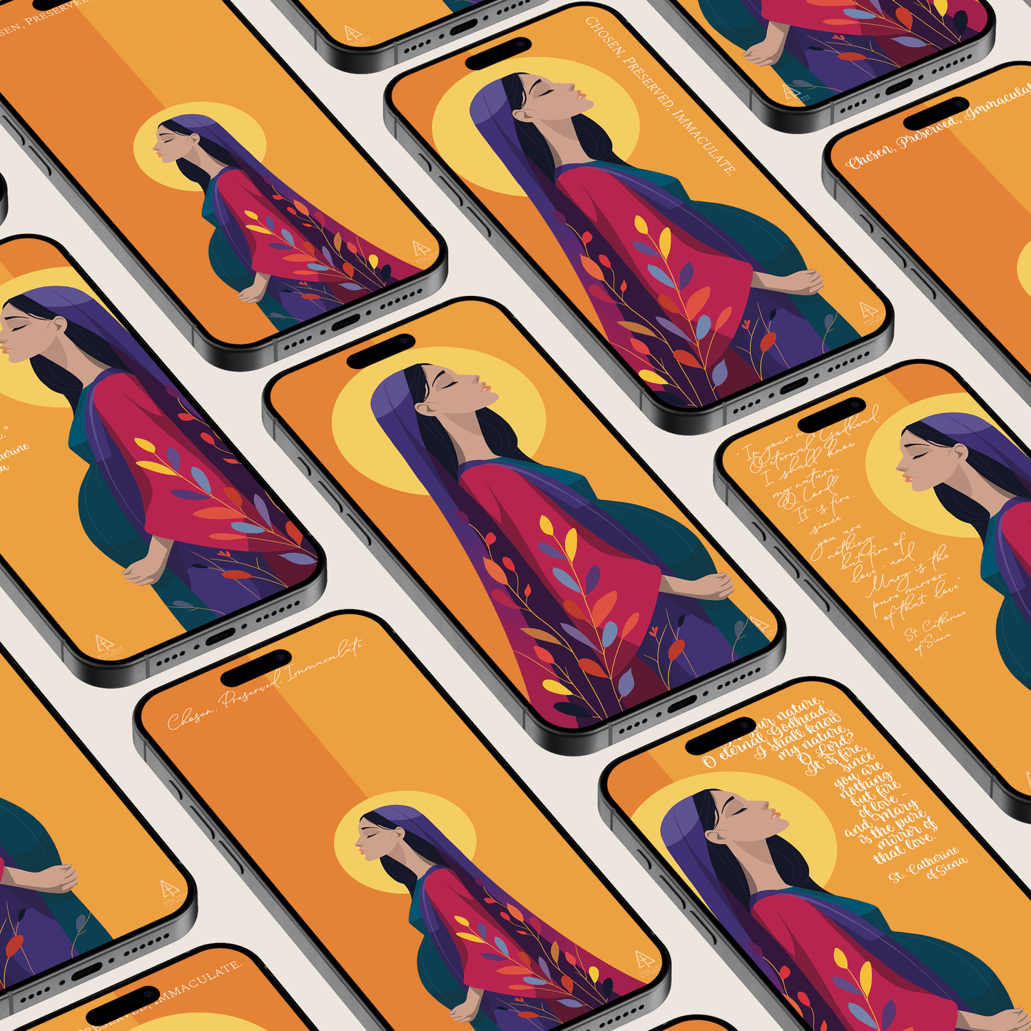 Immaculate Conception Complete Wallpaper Bundle | Phone Tablet & Desktop | Catholic Digital Download