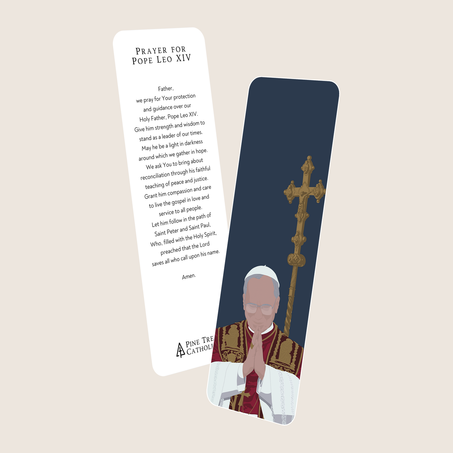 Pope Leo XIV Prayer Bookmark
