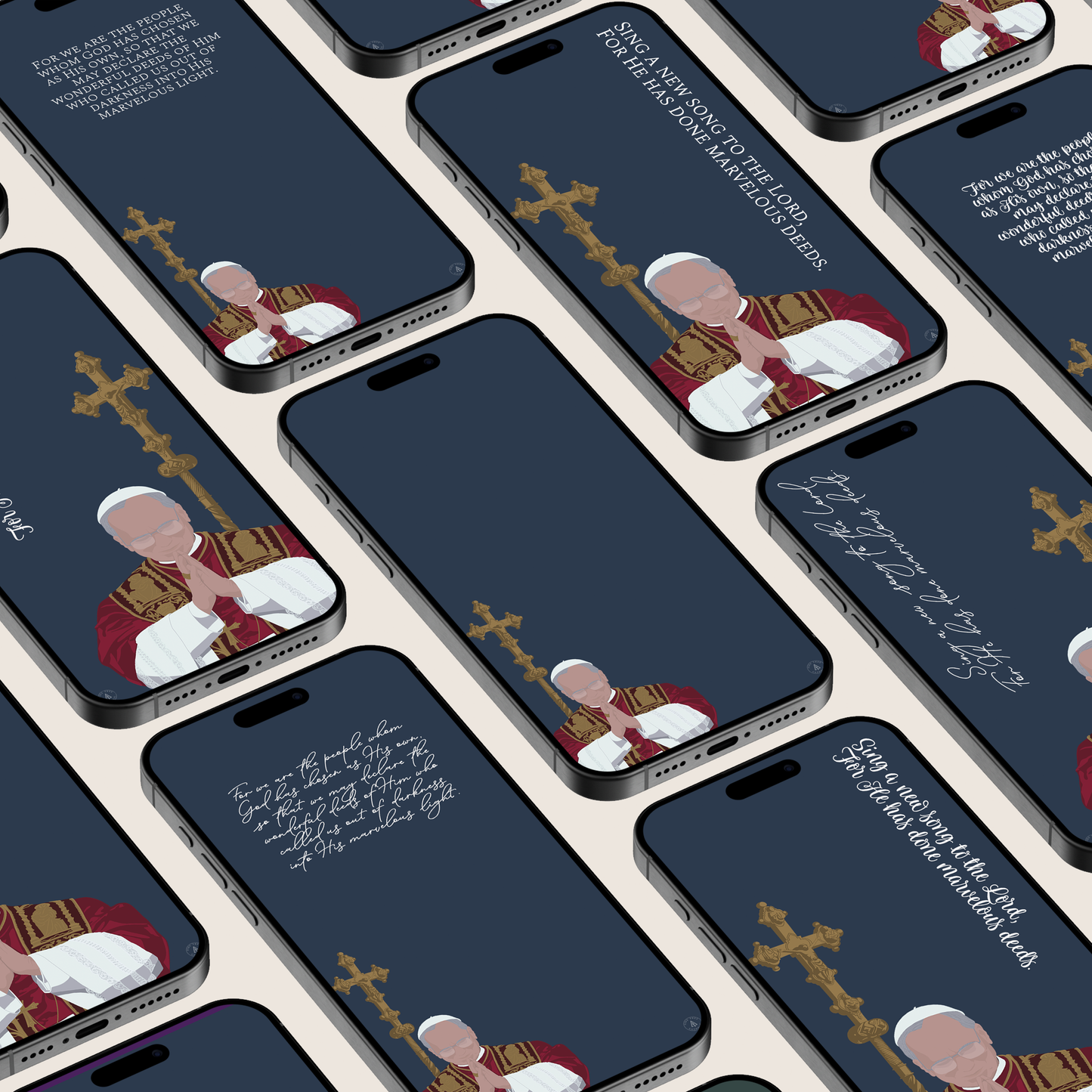 Pope Leo XIV Phone Wallpaper | Catholic Digital Download | Multiple Layouts