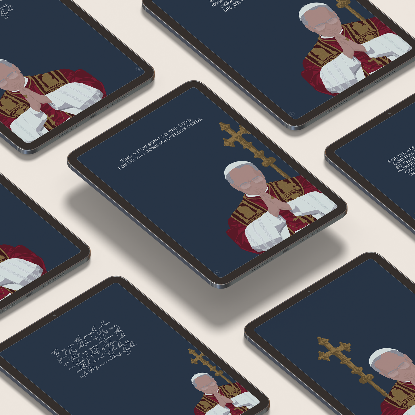 Pope Leo XIV Tablet Digital Wallpaper Bundle