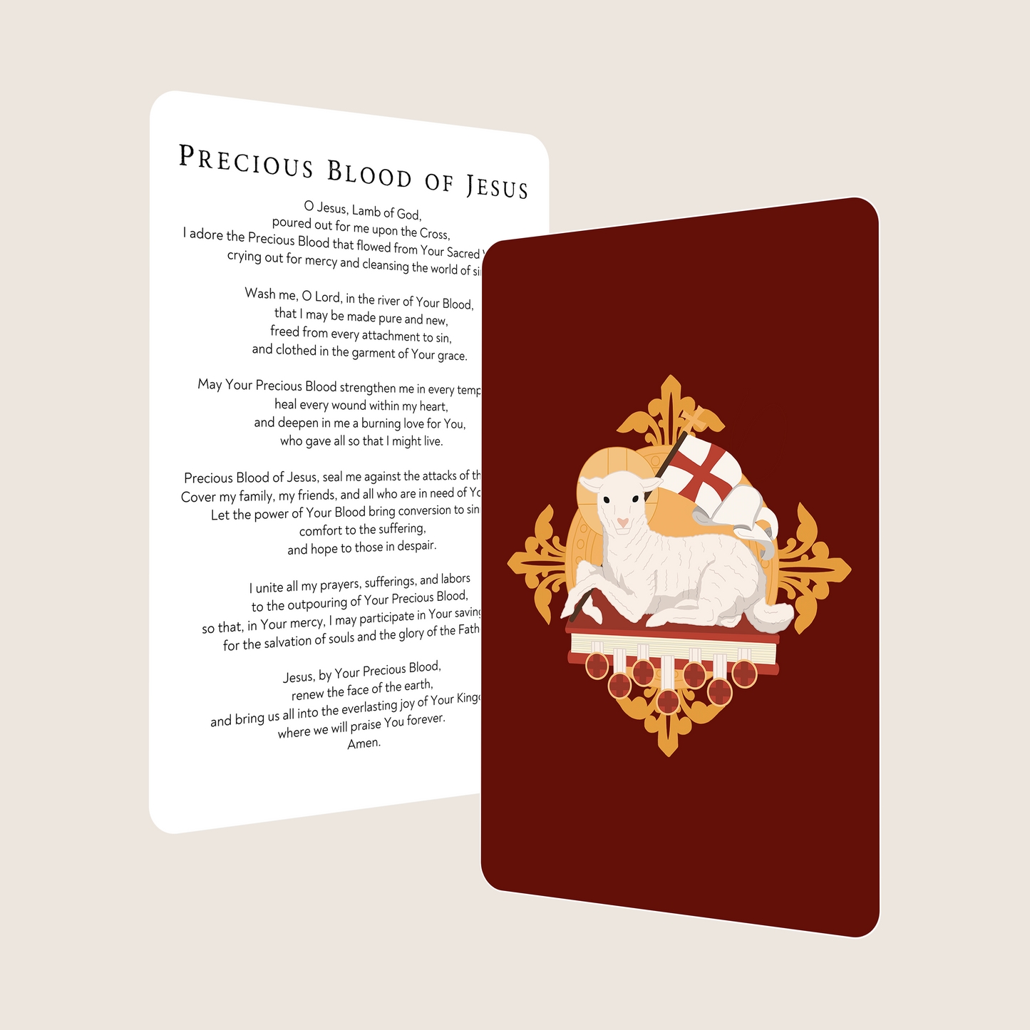Precious Blood of Jesus Prayer Card