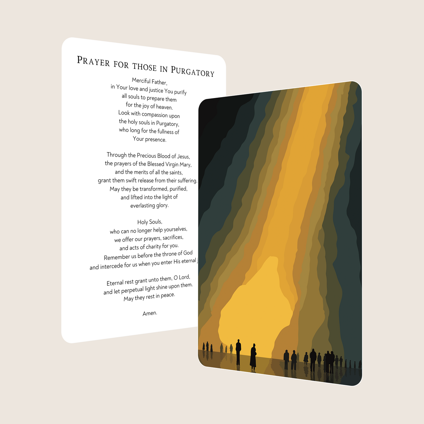 Souls in Purgatory Catholic Prayer Card | Holy Card | Pine Tree Catholic