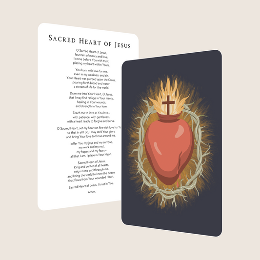 Sacred Heart Premium Prayer Card | For Prayer & Reflection | Catholic Faith Essential