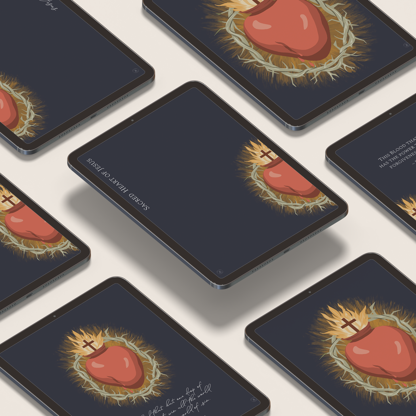 Sacred Heart Full Digital Wallpaper Mega-Bundle | Catholic Device Backgrounds | Modern Religious Art