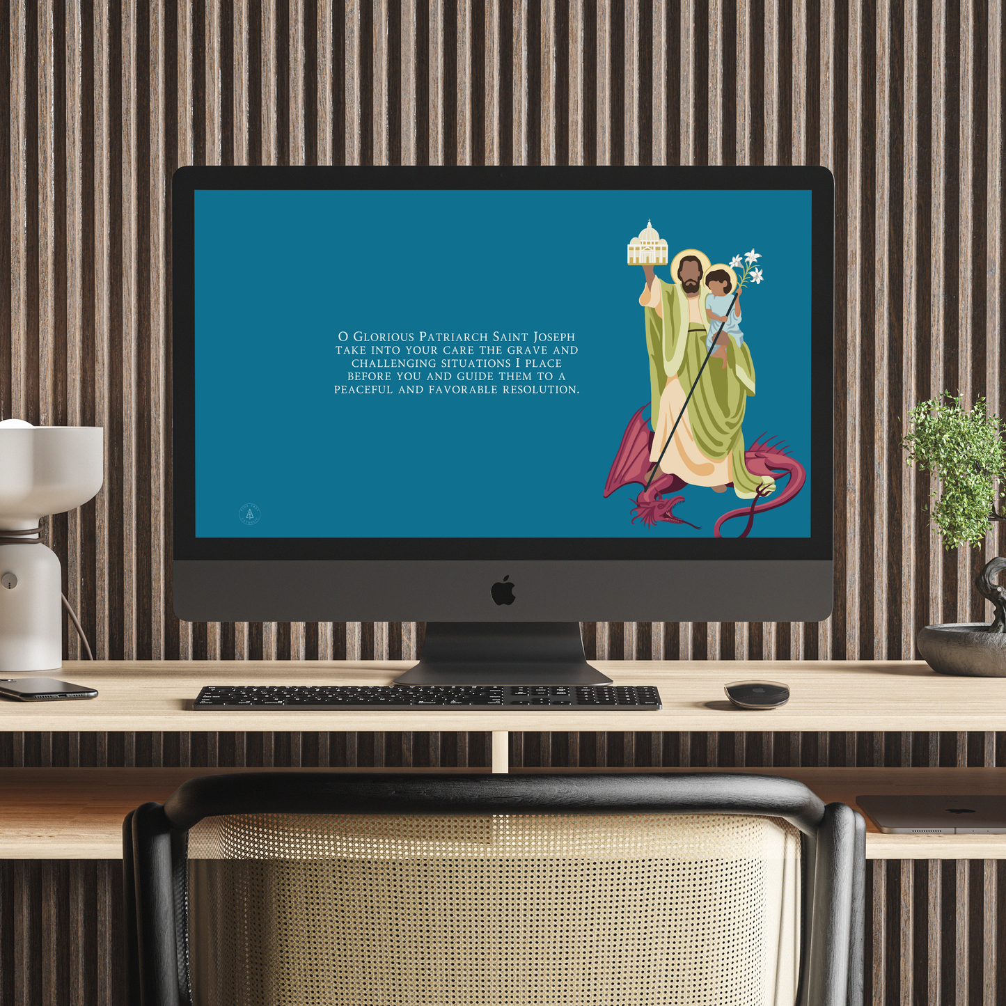 St. Joseph Desktop Wallpaper | Catholic Digital Download | Multiple Layouts