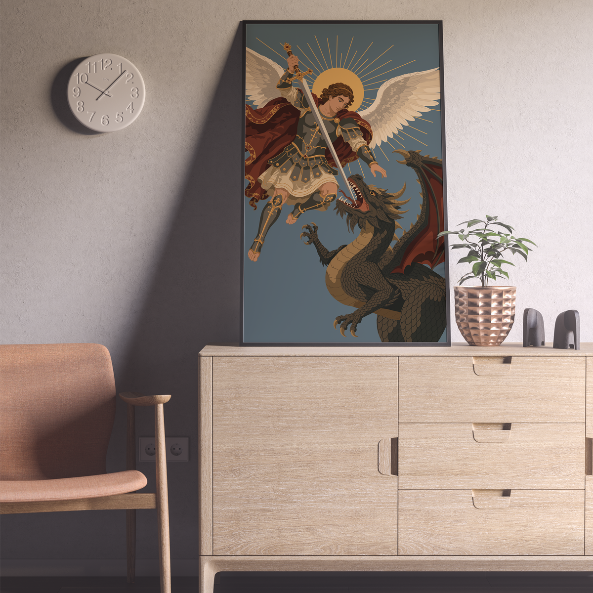 St. Michael Printable Art Bundle | Catholic Digital Download | Multiple Sizes PNG & JPG