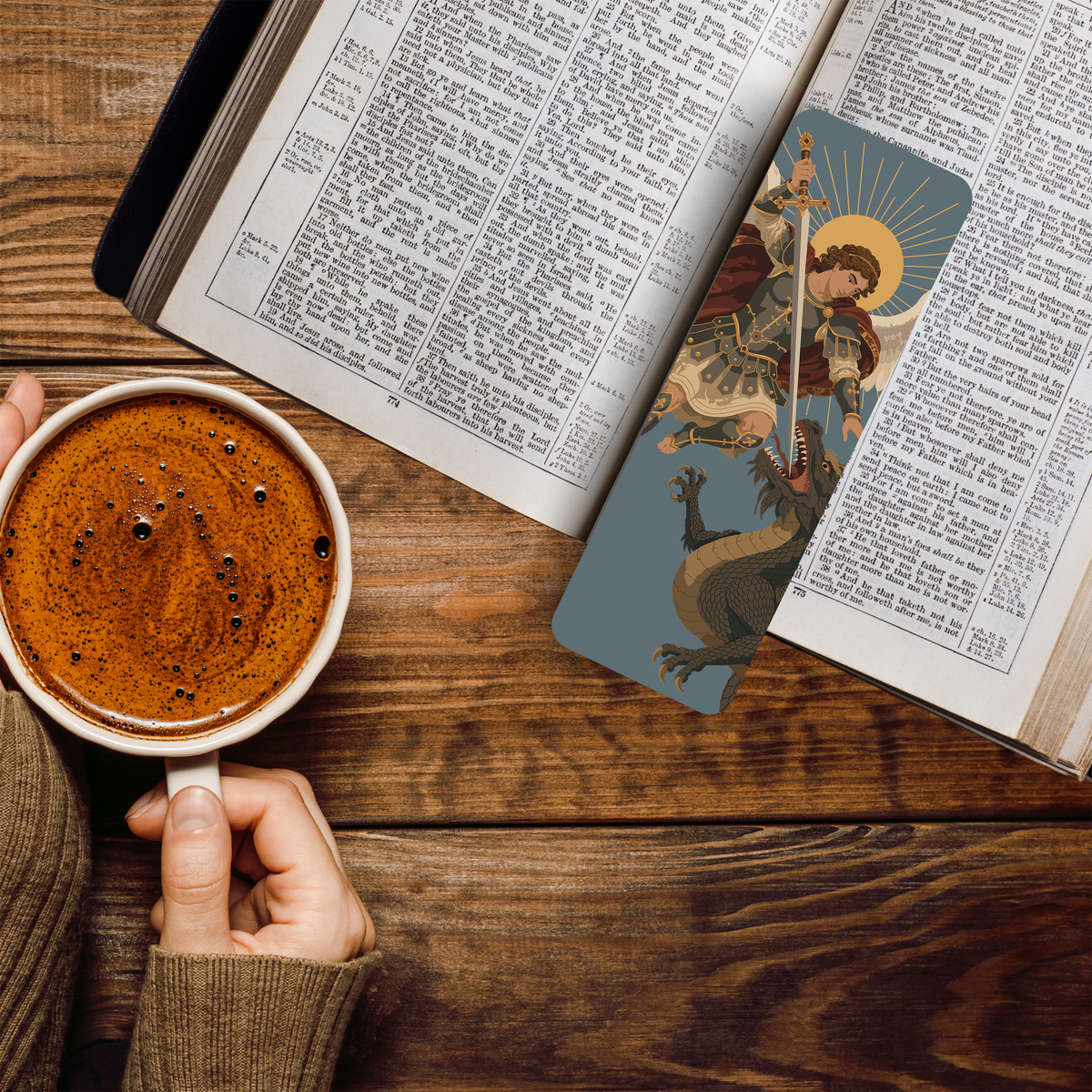 St. Michael Catholic Bookmark | Handcrafted | Pine Tree Catholic