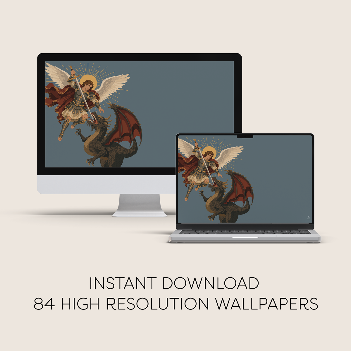St. Michael Desktop Wallpaper | Catholic Digital Download | Multiple Layouts