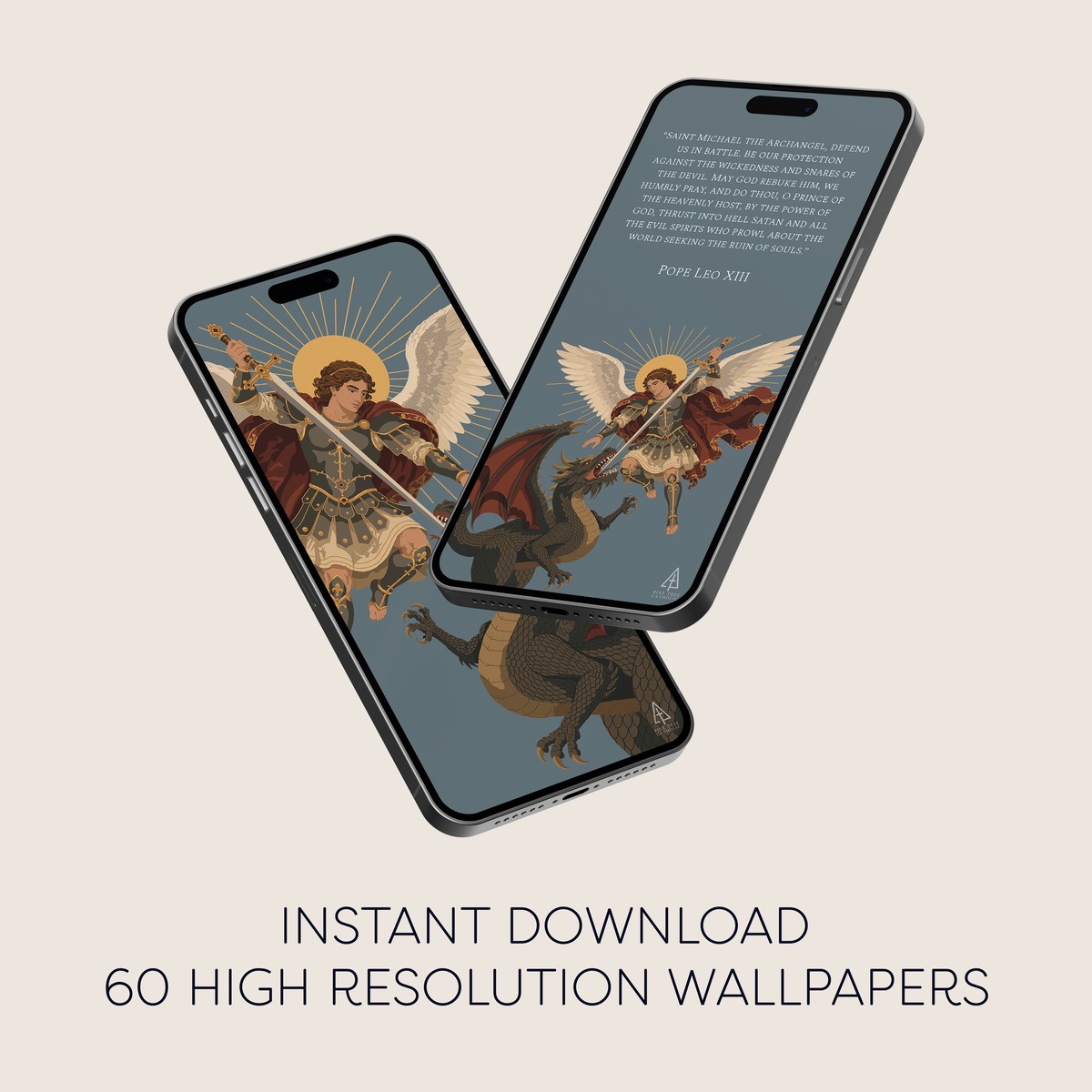 St. Michael Phone Wallpaper | Catholic Digital Download | Multiple Layouts