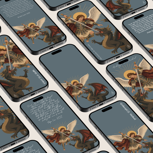 St. Michael Phone Wallpaper | Catholic Digital Download | Multiple Layouts