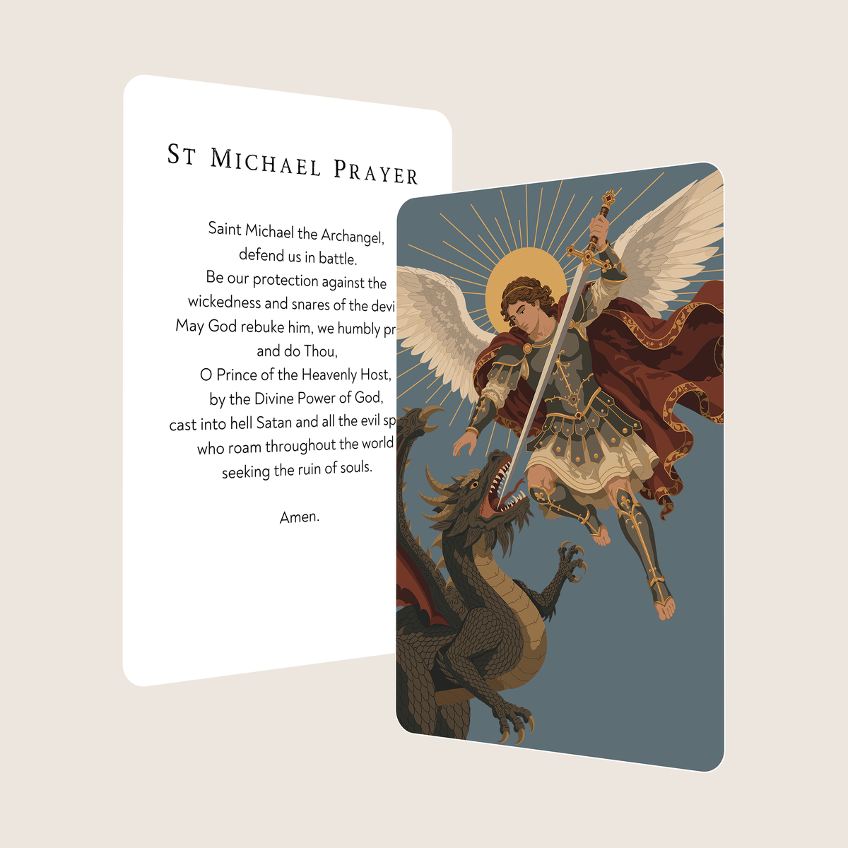 St. Michael Catholic Prayer Card | Holy Card | Pine Tree Catholic