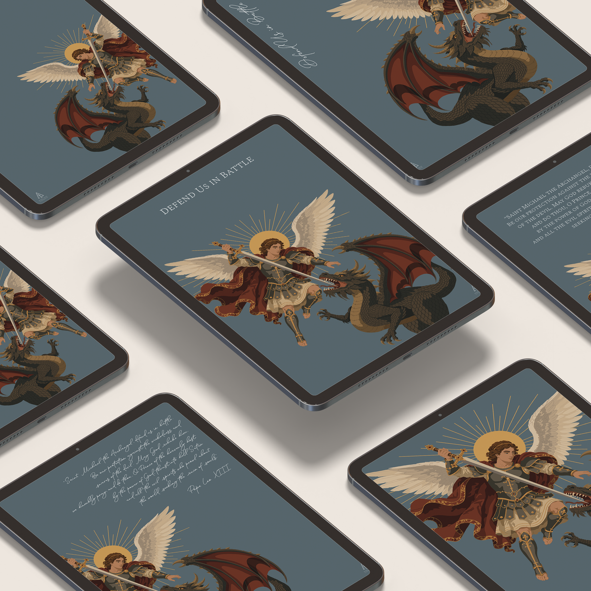 St. Michael Tablet Wallpaper | Catholic Digital Download | Multiple Layouts
