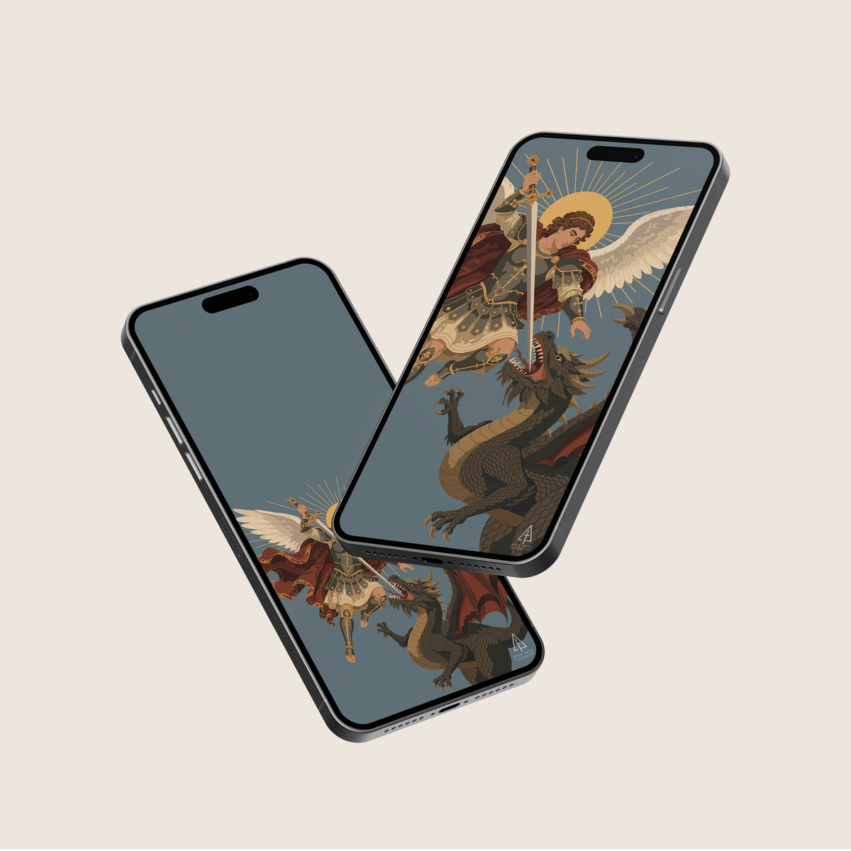 St. Michael Phone Wallpaper | Catholic Digital Download | Multiple Layouts