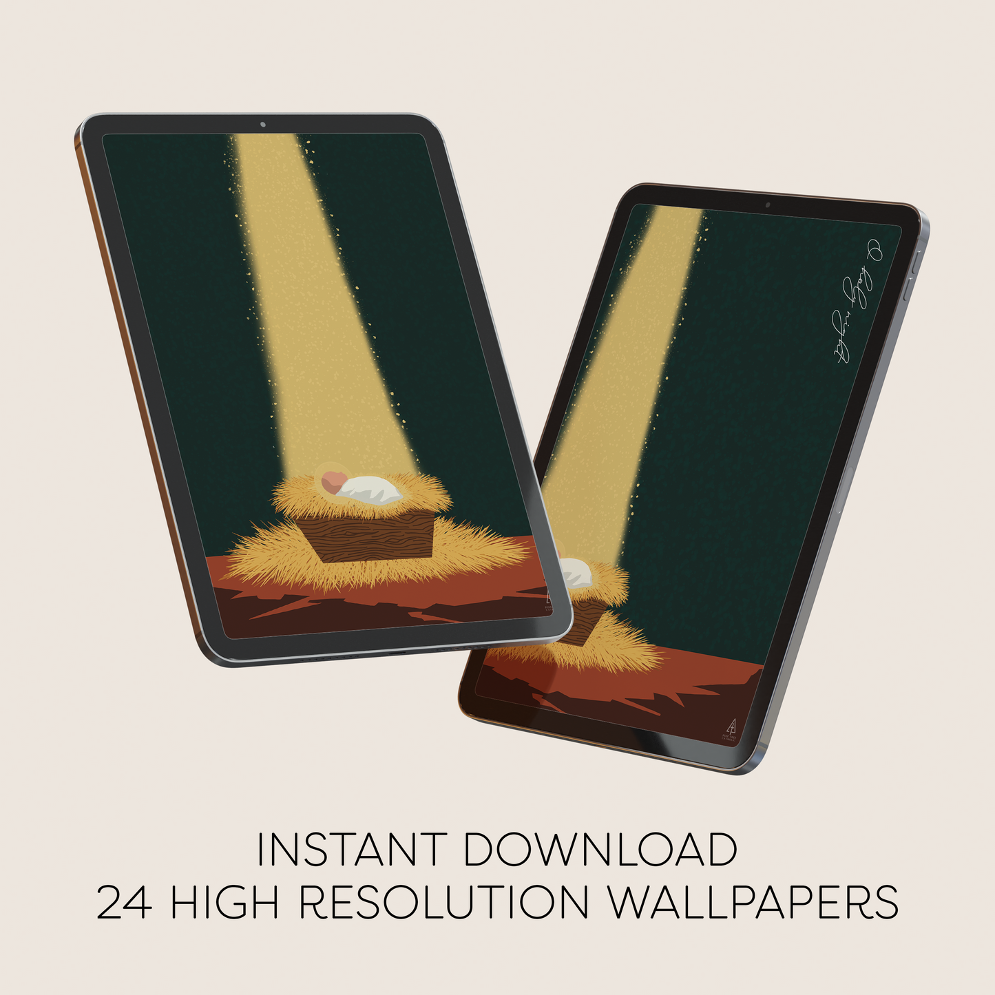 O Holy Night Tablet Wallpaper | Catholic Digital Download | Multiple Layouts