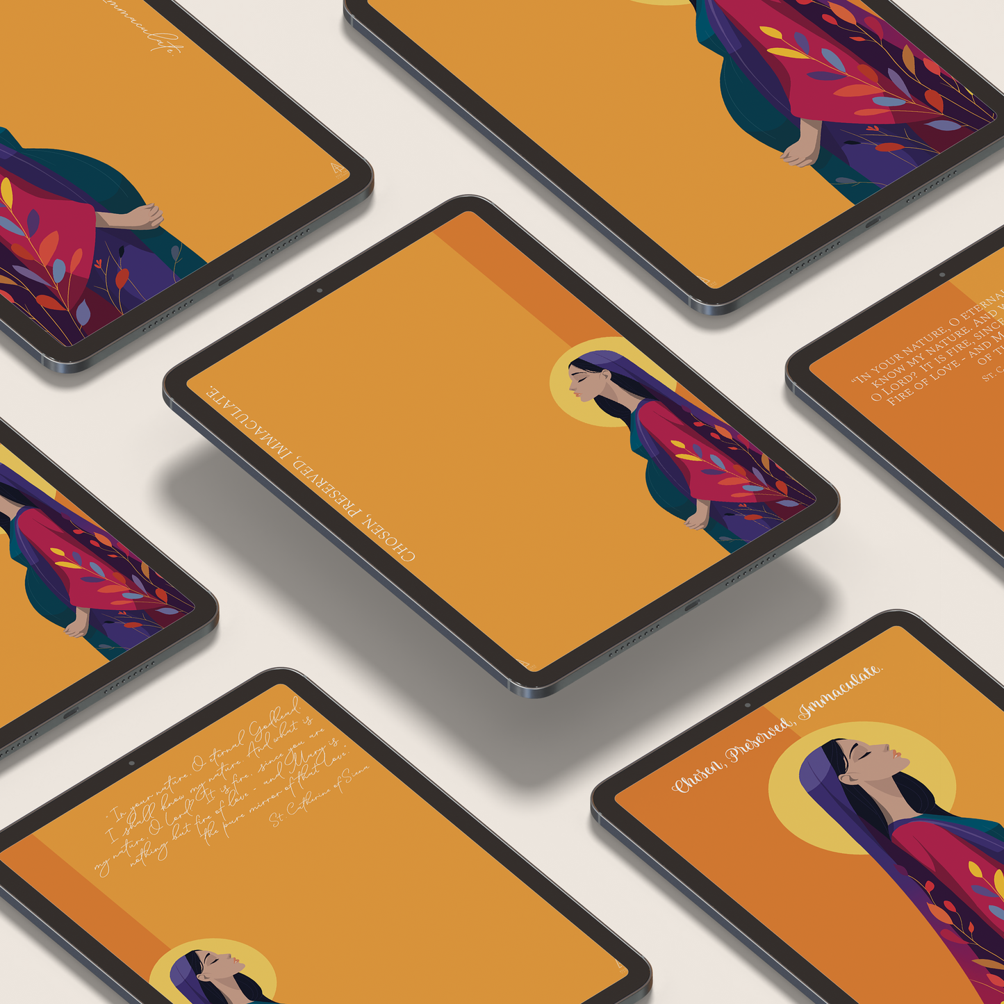 Immaculate Conception Complete Wallpaper Bundle | Phone Tablet & Desktop | Catholic Digital Download