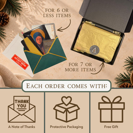 Magi Catholic Hand Illustrated Prayer Card | Classic & Gold Foil Options (4"x6")