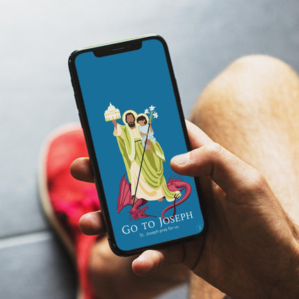 St. Joseph Hand Illustrated Complete Wallpaper Bundle | Phone Tablet & Desktop | Catholic Digital Download